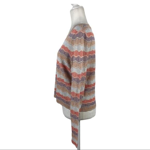 Veronica Beard Alyssa Retro Striped Crew Knit Sweater L - Picture 6 of 15